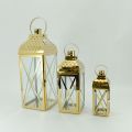 Metal Set of 3 Stainless Steel Candle Holder Lantern decorative Lantern For Home Decor