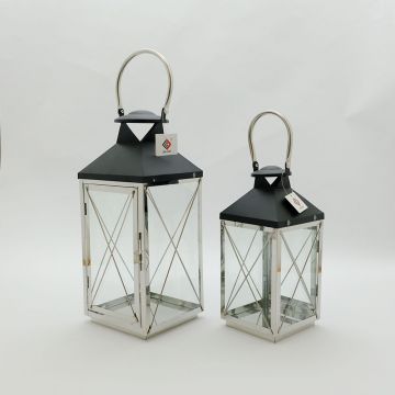 High Quality Stainless Steel Lantern Set of 2 Assorted JL050089