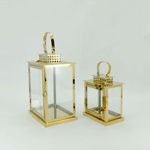 Handcrafted stainless steel lantern gold handcrafted floor decorative lantern
