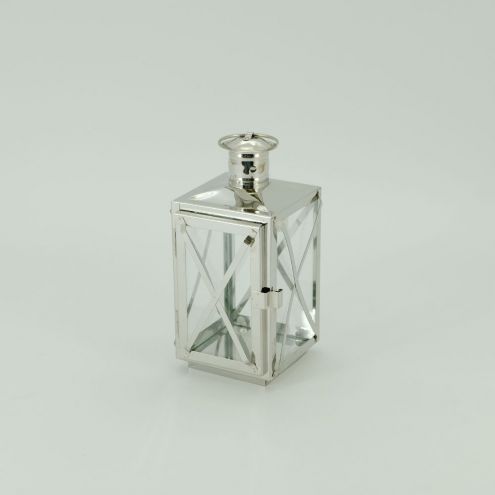 High Quality Stainless Steel Lantern Set of 2 Assorted with Clear Glass 
