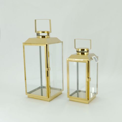 Handcrafted stainless steel lantern gold handcrafted floor decorative lantern 