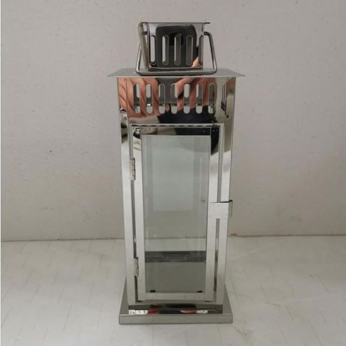 High Quality Stainless Steel Lantern Set of 2 Assorted with Clear Glass JL070008SM