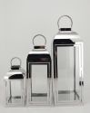 High Quality Stainless Steel Lantern Set of 2 Assorted with Clear Glass  