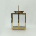 High Quality Stainless Steel Lantern Set of 2 Assorted with Clear Glass and black leather handle
