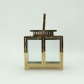 High Quality Stainless Steel Lantern Set of 2 Assorted with Clear Glass and black leather handle