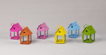 Metal Candle Holders Wholesale Little House Lanterns Cute Candle holders Simple Hollow Out Home Table Decorations JL010098