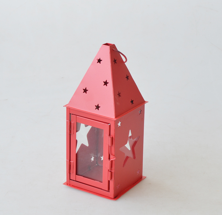 Wholesale Christmas Lantern Glass Covered Vintage Design Christmas Decorative Candle Holder JL010821