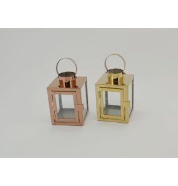 Wholesale Metal Candle Holder Clear Glass Stainless Steel Decorative Lantern for Weddings JL070002