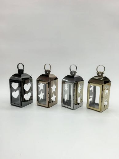Silver Decorative Lanterns Stainless Steel Candle Lanterns  for Indoor Outdoor Events Parities and Weddings Vintage Style Hanging LampsJL070001M