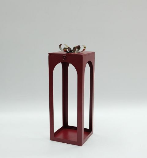 Morden metal Stainless Steel lantern New selling hot sale red wedding lantern home decoration Wholesale Christmas Lanter JL050194