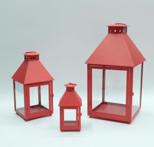  Metal Lantern large lantern candle lantern Red color home decoration Christmas decoration wholesale lantern JL012870