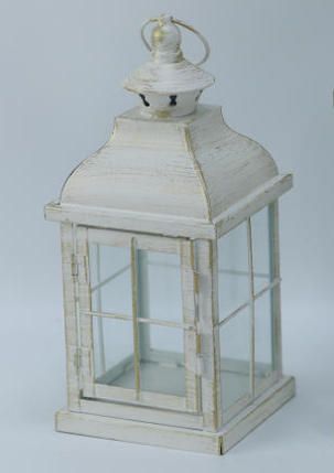 Simple European Style Iron Lantern with Clear Glass – Metal Candle Holder for Home & Garden Decor JL150033SM
