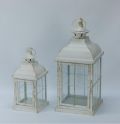Simple European Style Iron Lantern with Clear Glass – Metal Candle Holder for Home & Garden Decor JL150033SM