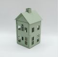 Green House Shape Metal Lantern with Tealight, Nordic Home Decor Candle Holder JL150044M